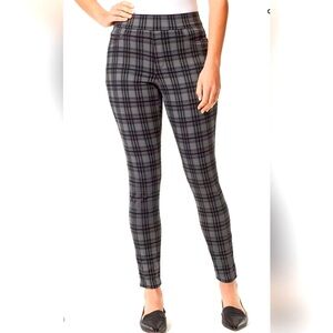 Nine West “Heidi” Pull-On Plaid Cotton Skinny Pants. New with Tags.